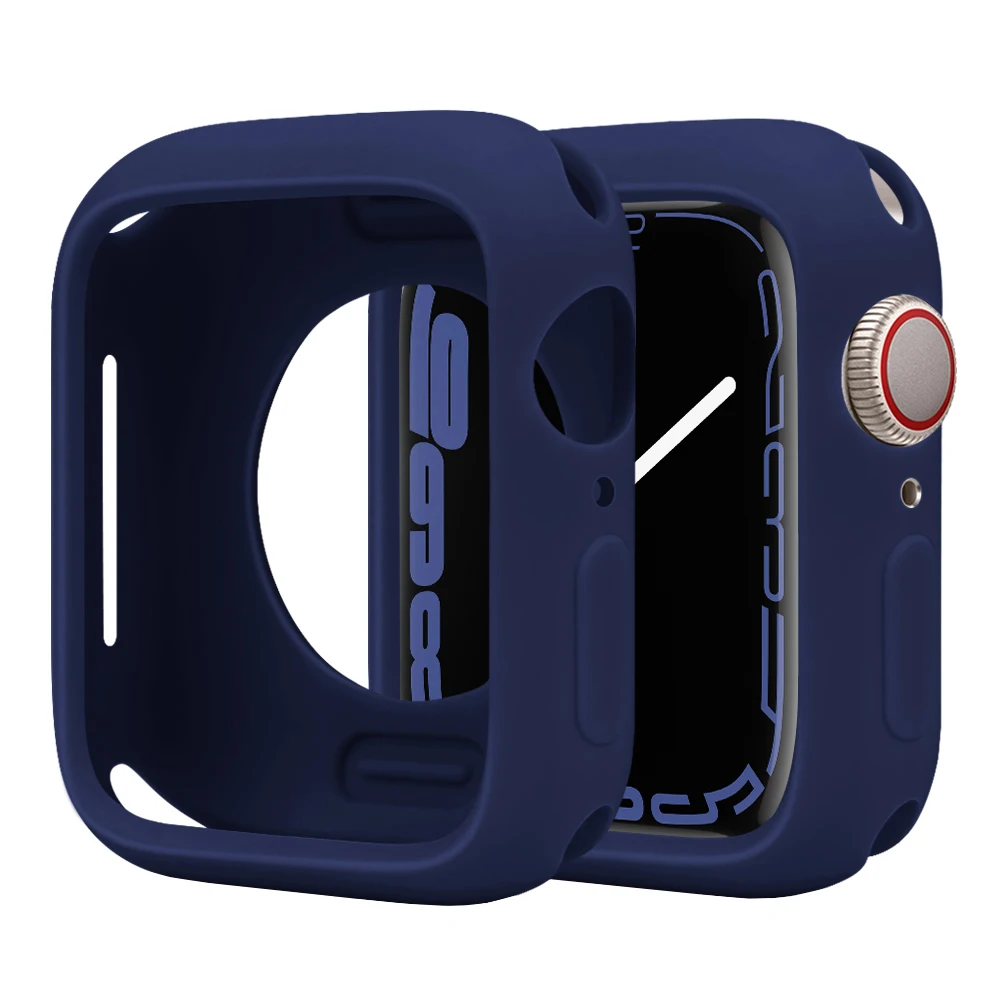 Silicone Case for Apple Watch Cover 42mm 46mm 45mm 44mm 41mm 40mm Protective Bumper Soft Cover for IWatch Series 10 9 8 7 6 3 SE