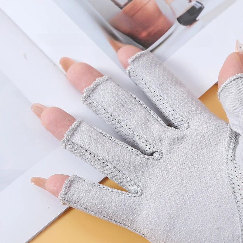 Women's Show One's Fingers Gloves for Nail Art, UV Protection Touchscreen Gloves, Breathable Thin Sun Shield for Cycling Driving