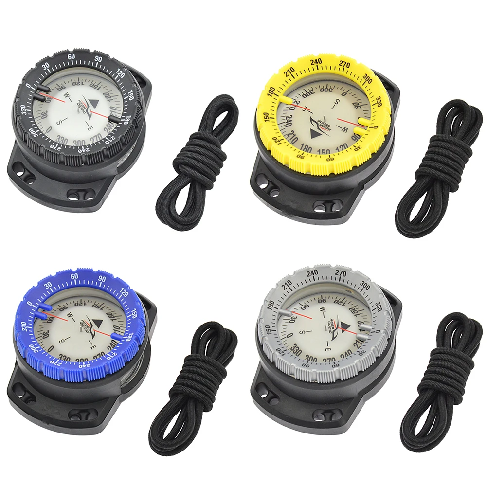 Reloj subacuático de buceo ajustable luminoso impermeable con brújula para acampar al aire libre