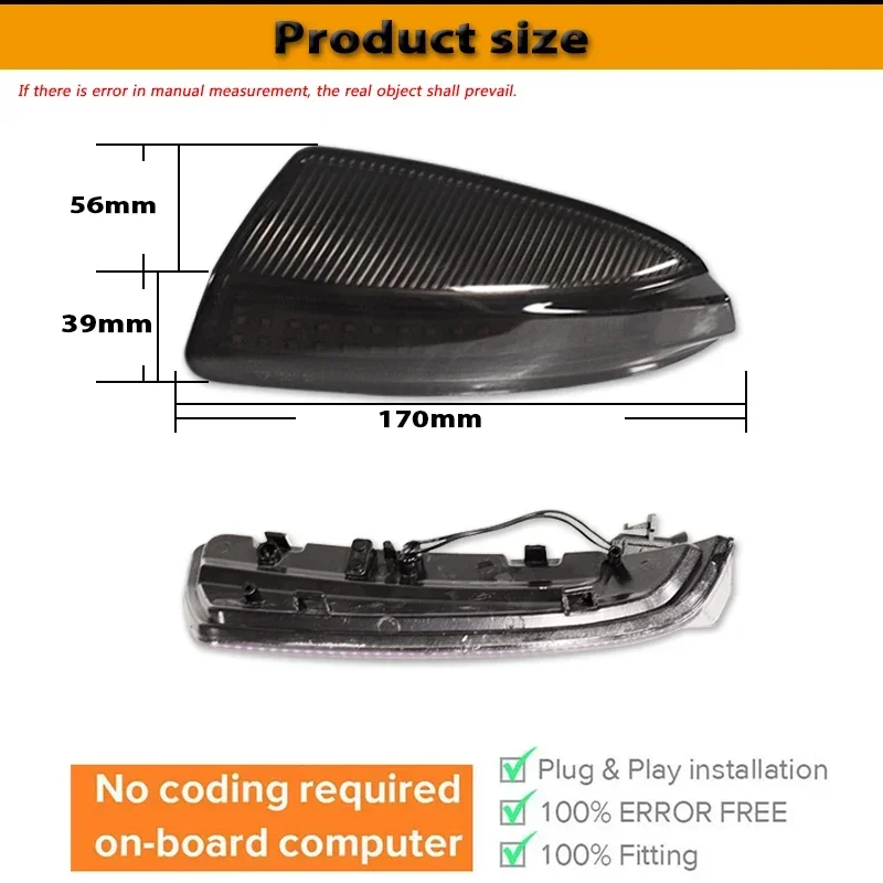 لمرسيدس بنز فيانو/فيتو حافلة/MIXTO BOX W639 C-Class W204 S204 كهرمان متتابع LED الجانب الأمامي مرآة الرؤية بدوره أضواء الإشارة #3