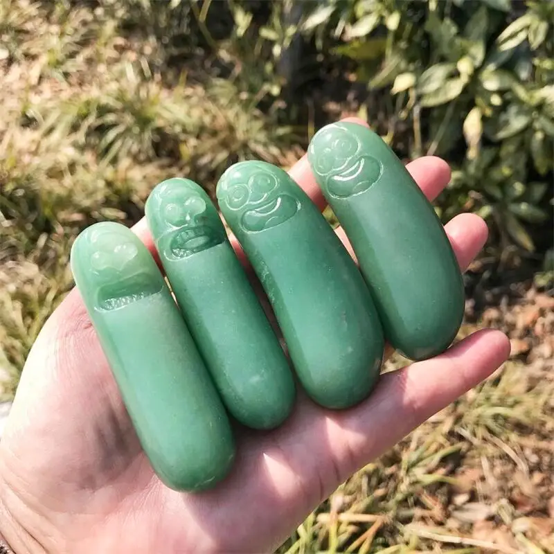 

Natural Green Aventurine Cucumber Man Crystal Cartoon Carving Fashion Gemstone Collection DIY Home Decoration Gift 1pcs