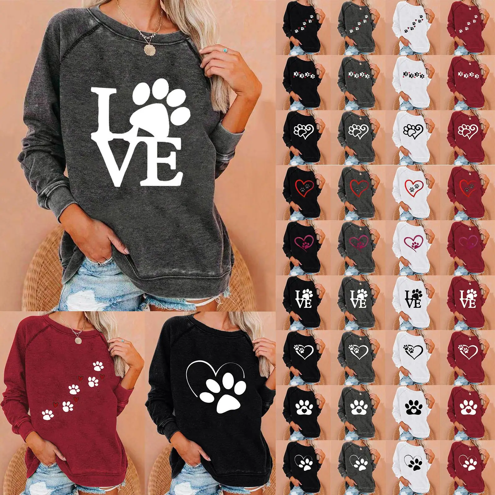 

Женский топ с принтом Vntine's Day Theme Love, длинный хлопковый свитшот с круглым вырезом Ne, модная повседневная уличная одежда