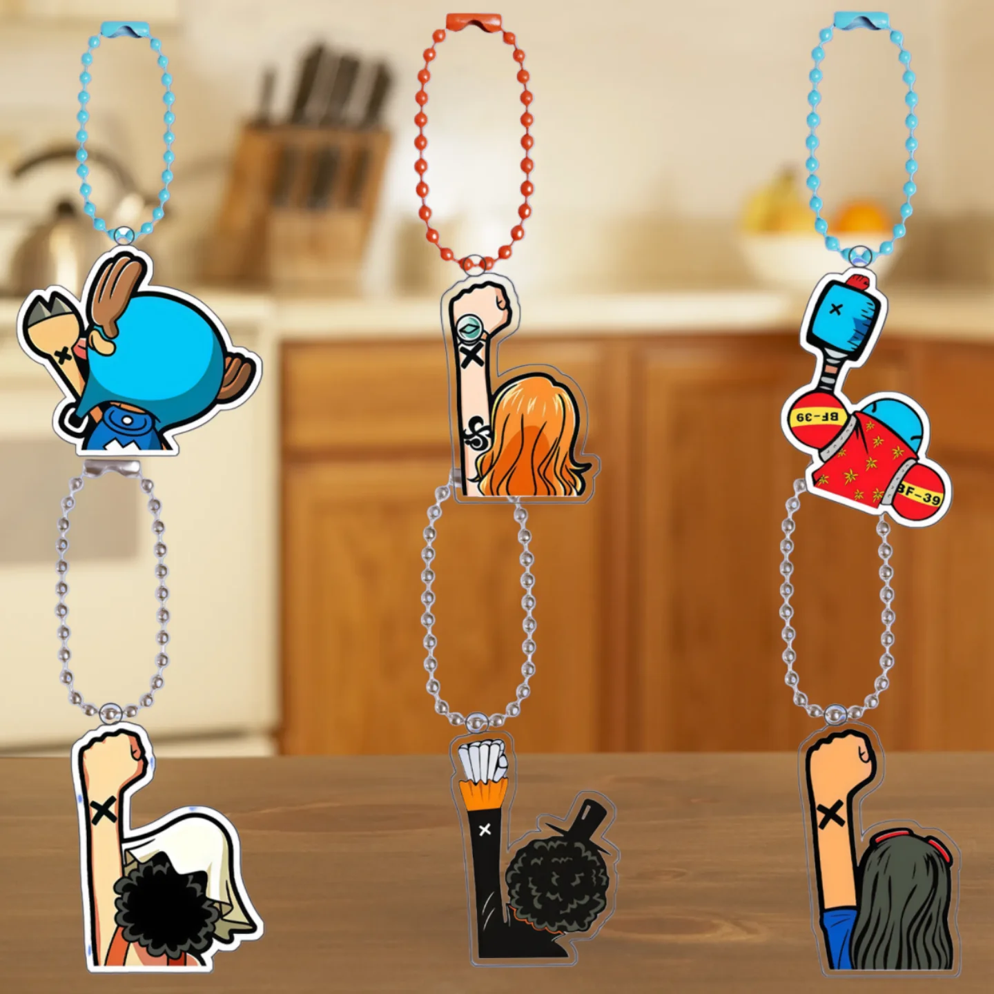 

Акриловые брелоки Q-версии с персонажами аниме One Piece: Монки Д. Луффи, Ророноа Зоро, Санжи, Усопп, Нами