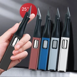 Aluminum Alloy Art Knife, Paper Cutting Knife, Manual Seal Cutting Tool, Metal Carving Knife with Spare Blades