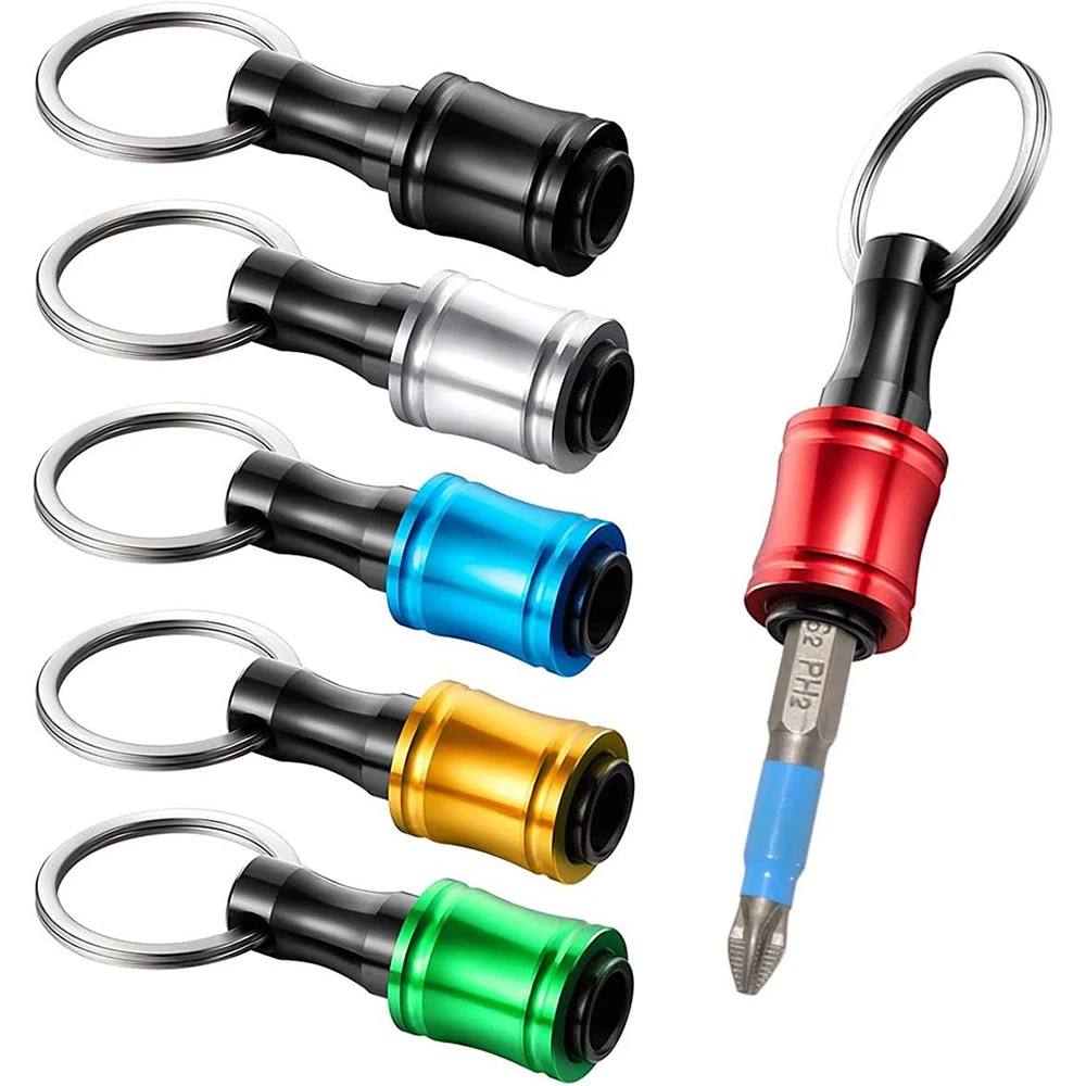 

Screwdriver Bit Holder 1/4 Inch Hex Shank Extension Bar Quick Change Aluminum Alloy Keychain Drill Screw Adapter Hand Tool