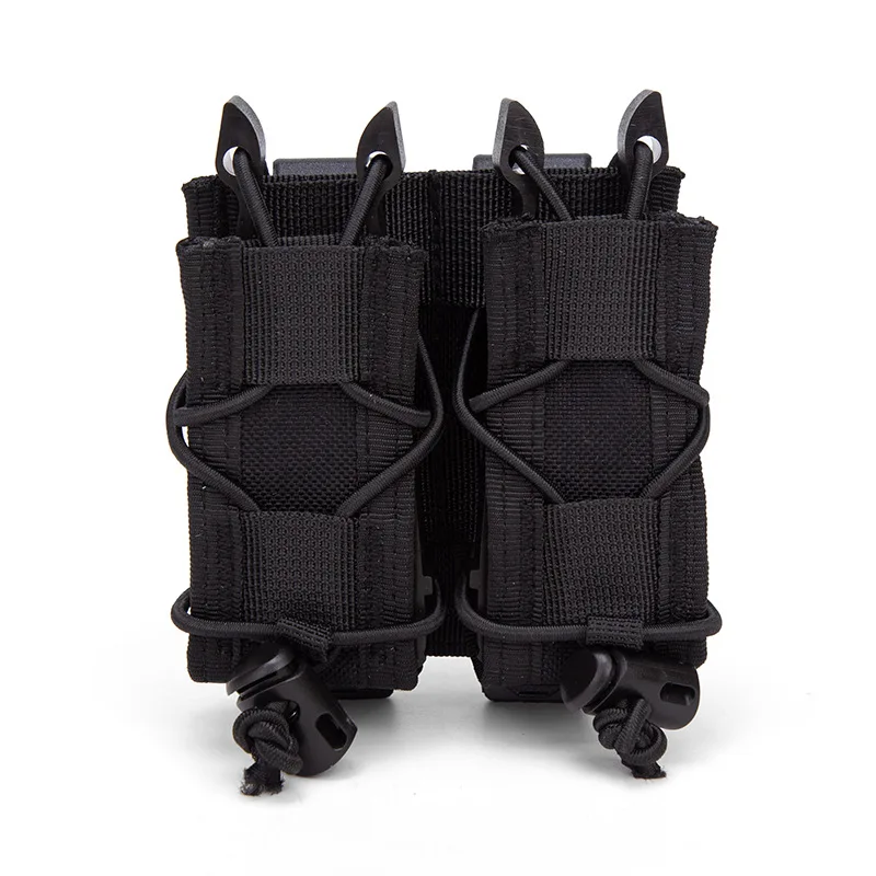 Neue 9mm Doppelmagazintasche für 9mm/.45 Pistolenmagazine, MOLLE Taktische Schnellverschluss-Magazintasche, Jagd- und Gewehrzubehör – Detail 8