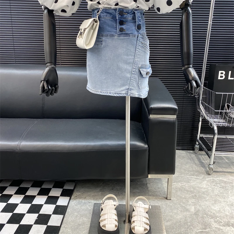 New 2022 fashion Designer new style Famous brand High waist Breastplate skirt sexy Denim skirt A-line wrap hip skirt