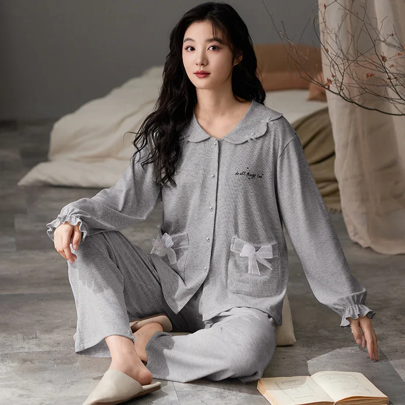 Autumn Satin Sleepwear Pajamas Long Sleeve  Pajamas Sets For Women Nightwear Set Young Girl Pajama Set Casual Homewear