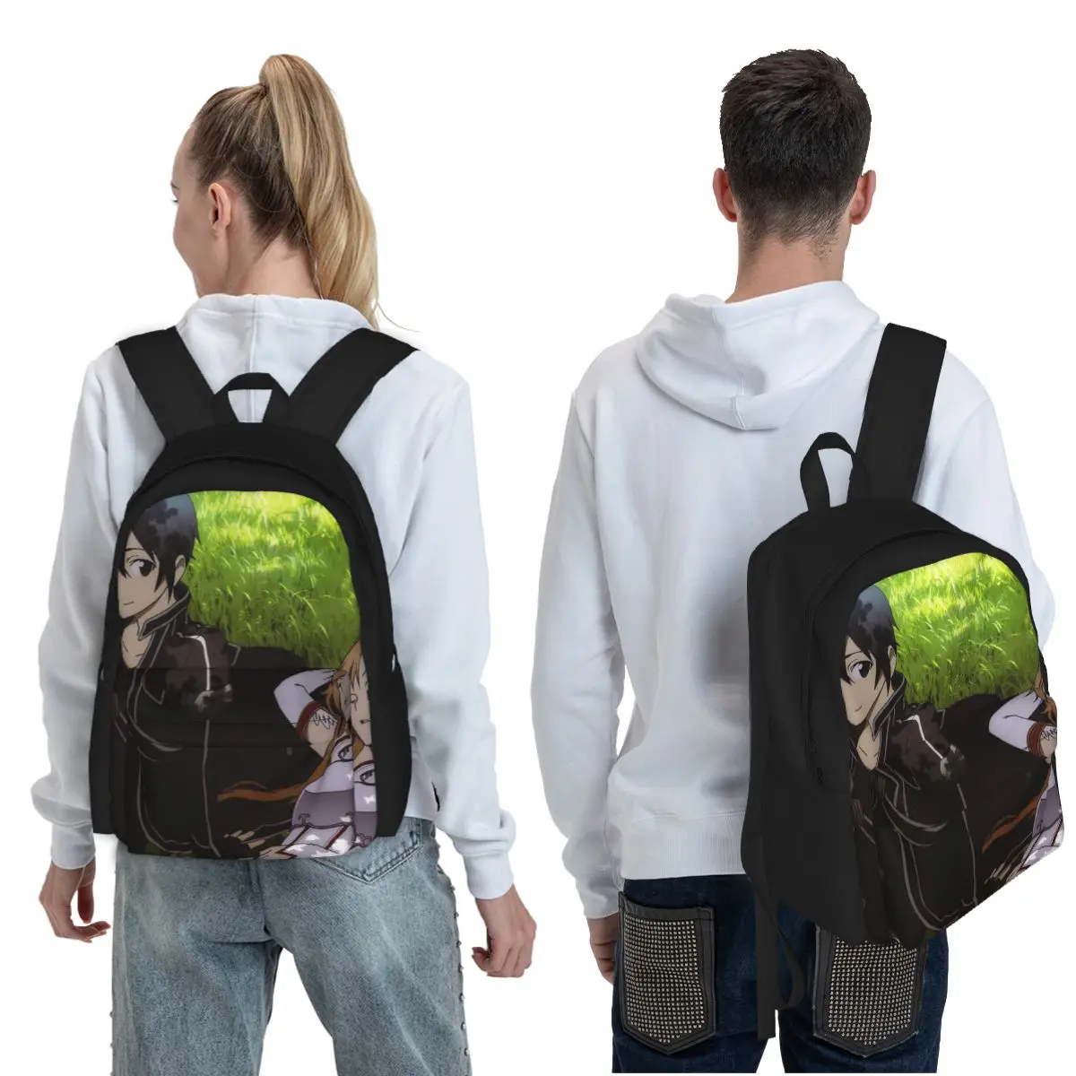 Sword Art Online Sao Yuuki Asuna Anime Student Backpack School Bag Daypack for Men Women Fashion Bookbag Shoulder Bags