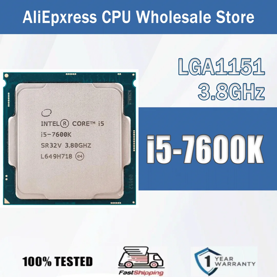 Intel Core i5-7600K 3,8 GHz Quad-Core Quad-Thread i5 7600K 6M 91W Computadora CPU Procesador Servidor Paquete LGA 1151