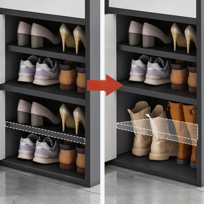 Narrow Entryway Shoe Cabinet Space-Saving Multi-Layer Shoe Organizer Dustproof Small Shoe Rack Home