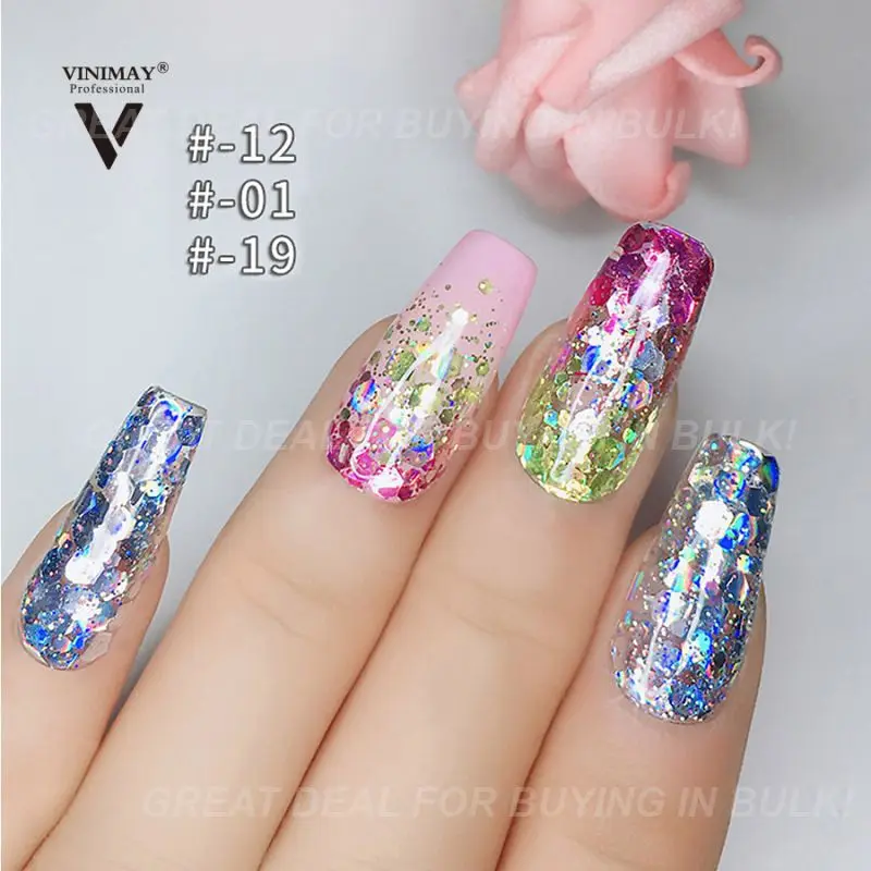 

24color Korea Glitter Gel Nail Polish Sequins Colorful Nail Explosion Glue Bright Reflective Glue Varnish Nail Art Tools