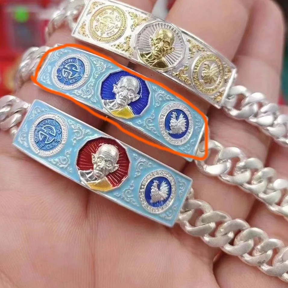 SR Longporui Temple Bracelet Light Blue BuddhaCalendar 2565 New Men's and Women's Edition Thai Buddha Brand Factory Direct Sales