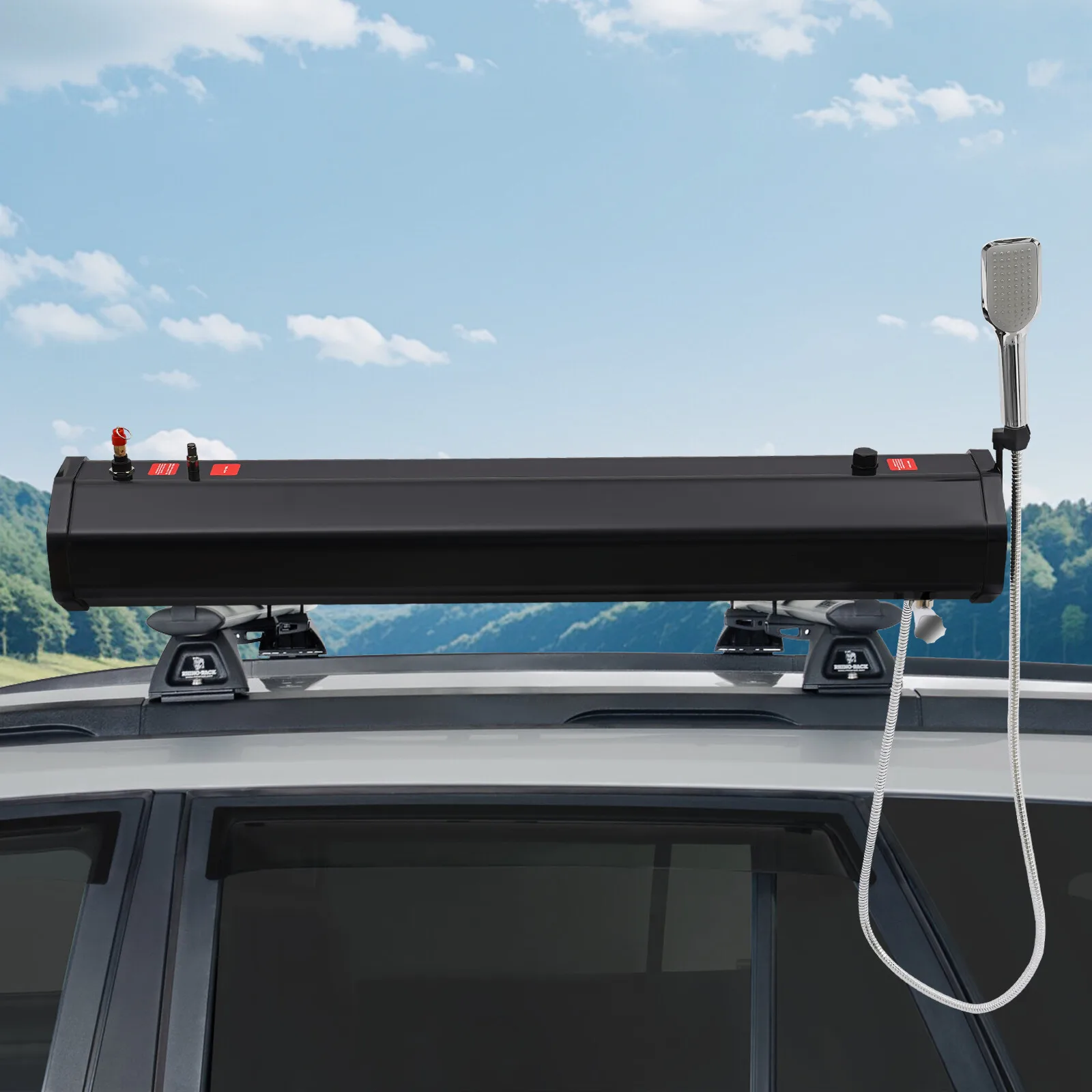 

Безопасный дорожный душ на крыше, автоматический выпускной клапан давления и шланг длиной 5,58 фута, простая установка с полными инструментами