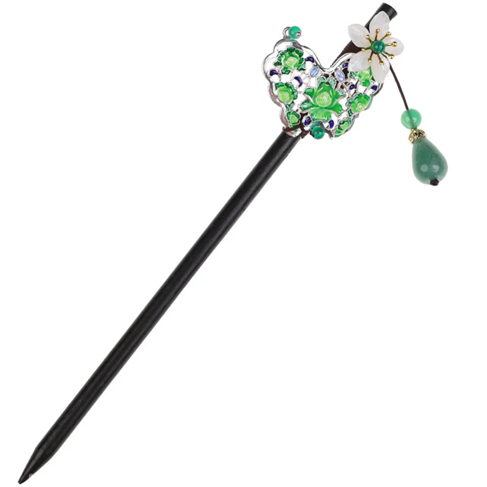 

Wooden Hair Sticks Decorative Hairpins Lightweight Durable Tassel Flower Accessories Hairstyling Tools Long Hair