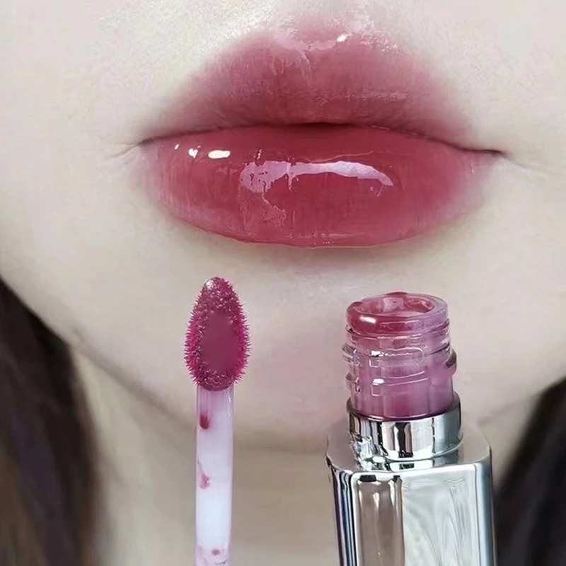 1Pc Floral Center Mirror Lipgloss - Heldere, niet-vette, hydraterende kleur met een waterige glans voor mooie gehydrateerde lippen