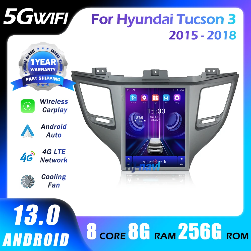 For Hyundai Tucson 3 2015 - 2018 4G Android 13 Car Stereo Radio Multimedia Video Player Navigation GPS Head Unit