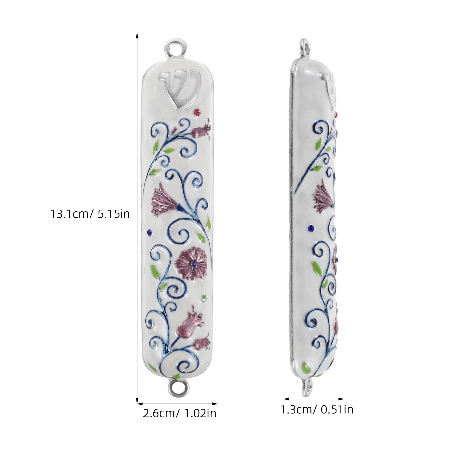 Handpainted Mezuzah For Door Metal Jewish Doorpost Case Kosher Scroll Included Blessing Decor Home Holiday Wall Art