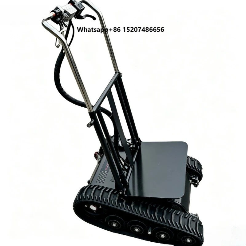Wide-Track Foldable Electric Stair Climber Cart with Rubber Wheels Maneuverable Transport electric stair climbing trolley