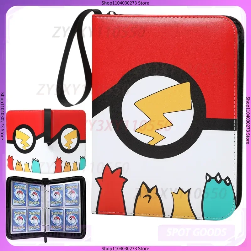 

New 400pcs Pokemones Card Collection Album Binder Card Album Collection Book Cartoon Pu Zipper Photo Album File Peripheral Toy