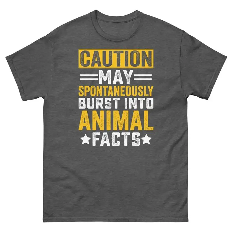 Caution May Spontaneously Burst into Animal Facts Zoologist Men s Classic Tee