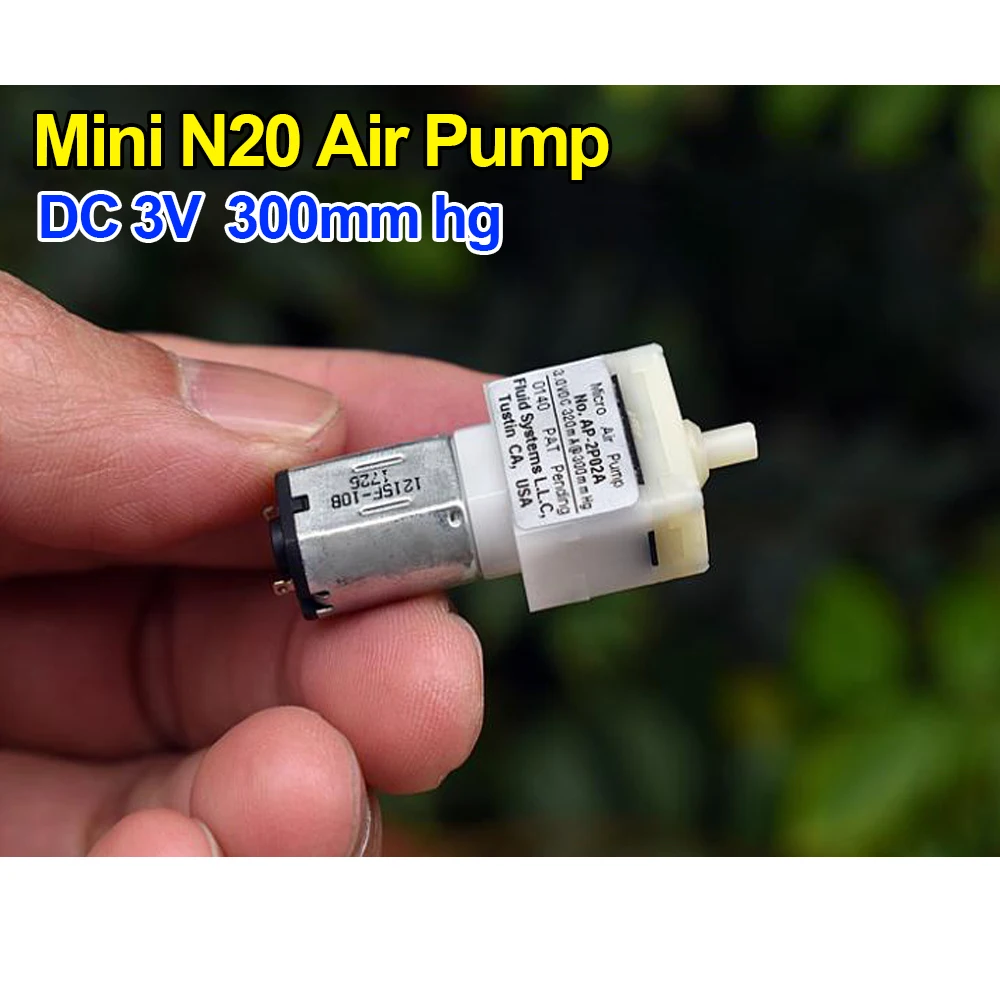 

Миниатюрный воздушный насос Micro N20, моторный насос, маленький диафрагменный насос постоянного тока 3 в 300 А, бустер-насос мм рт. Ст., воздушный насос низкого давления
