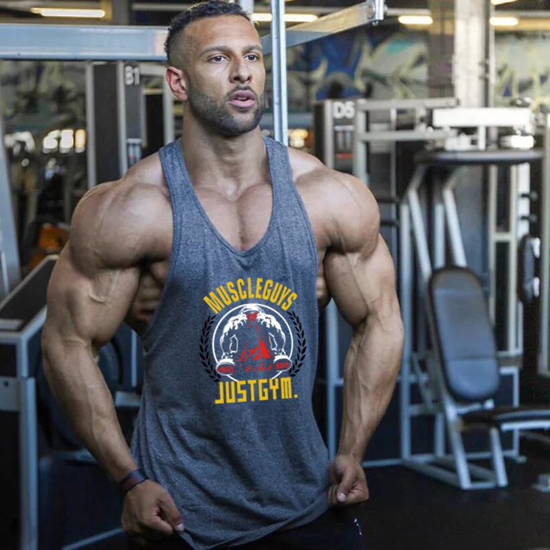Summer Loose Cotton Sleeveless Singlets Mens Fitness Sport Shirts Gym Bodybuilding Tank Tops Jogging Base Layer Casual Clothing