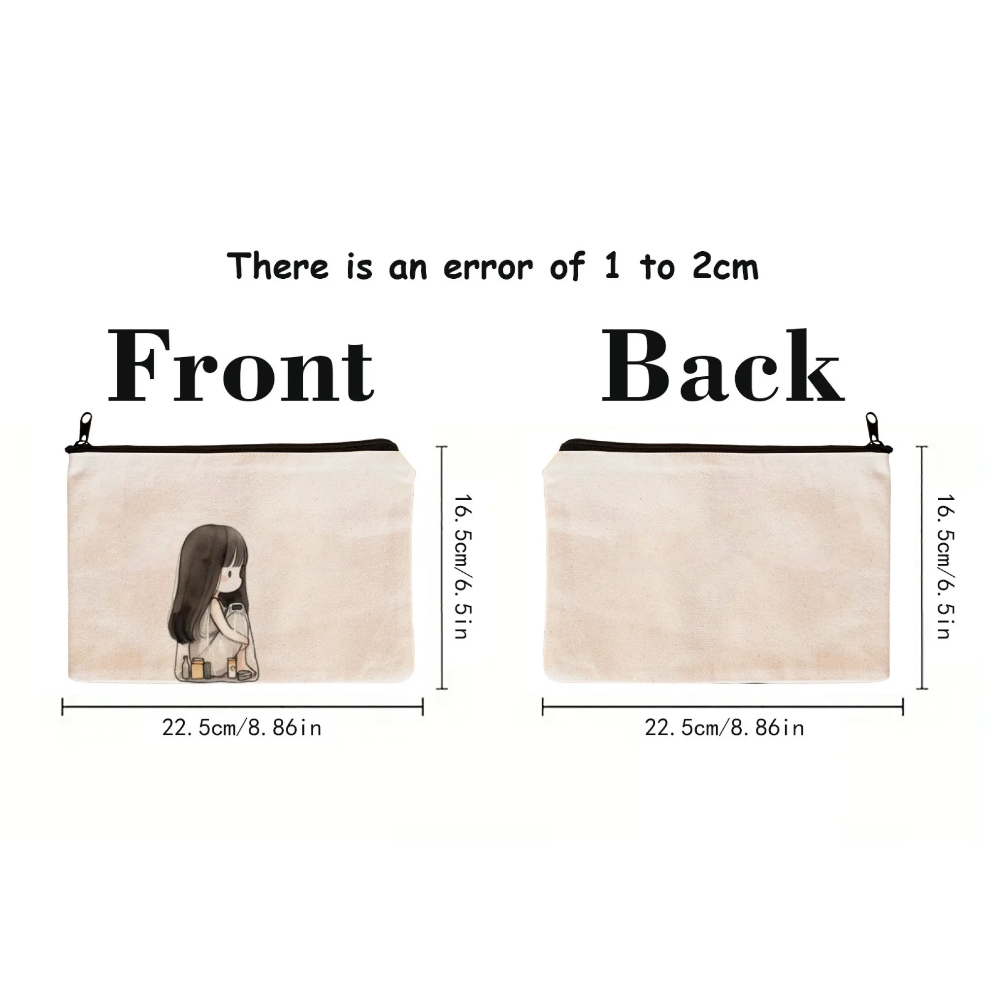 حقيبة مكياج مطبوعة على شكل فتاة ممرضة، حقيبة مستحضرات تجميل محمولة خفيفة الوزن مع سحاب إغلاق مثالية لهدايا عيد الميلاد وأعياد الميلاد للنساء #2