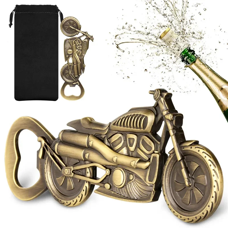 

Cool Metal Beer Opener Motorcycle Shape Bottle Soda Opener Kitchen Bar Accessory Decoration Wedding Party Present Set with Bag