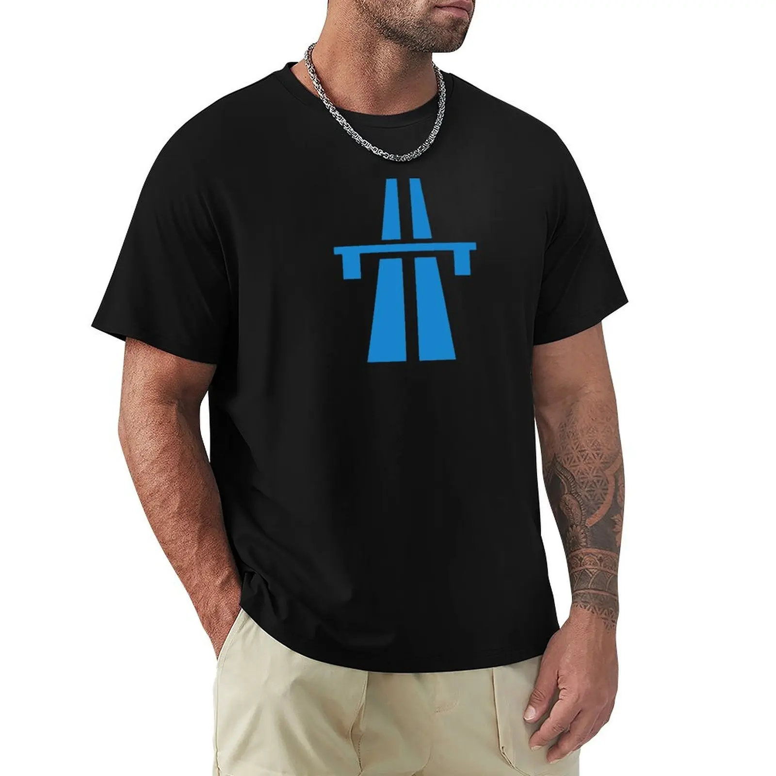 Camiseta Autobahn básica, sencilla, informal, de manga corta