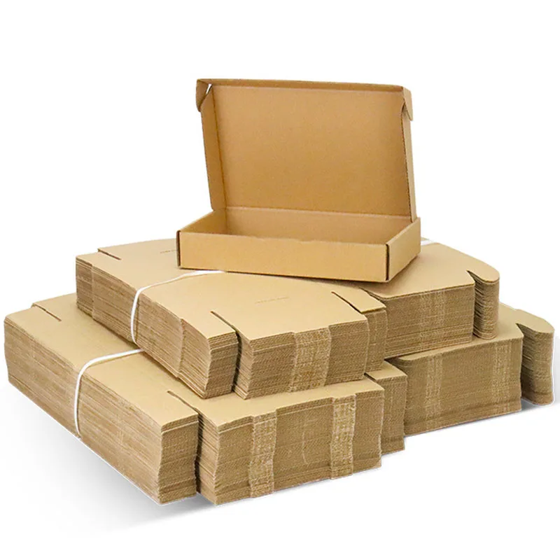 

100pcs/lot Super Hard Cardboard Boxes Multi-sizes Square Gift Wrapping Box Express Packaging Box For Small Business Wholesale