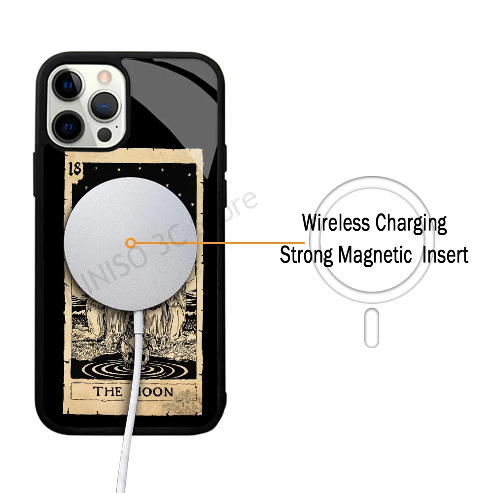 Witches Moon Tarot Mystery Totem Phone Case Strong Magnetic For IPhone 15 14 13 Pro Max 11 12 Mini For Magsafe