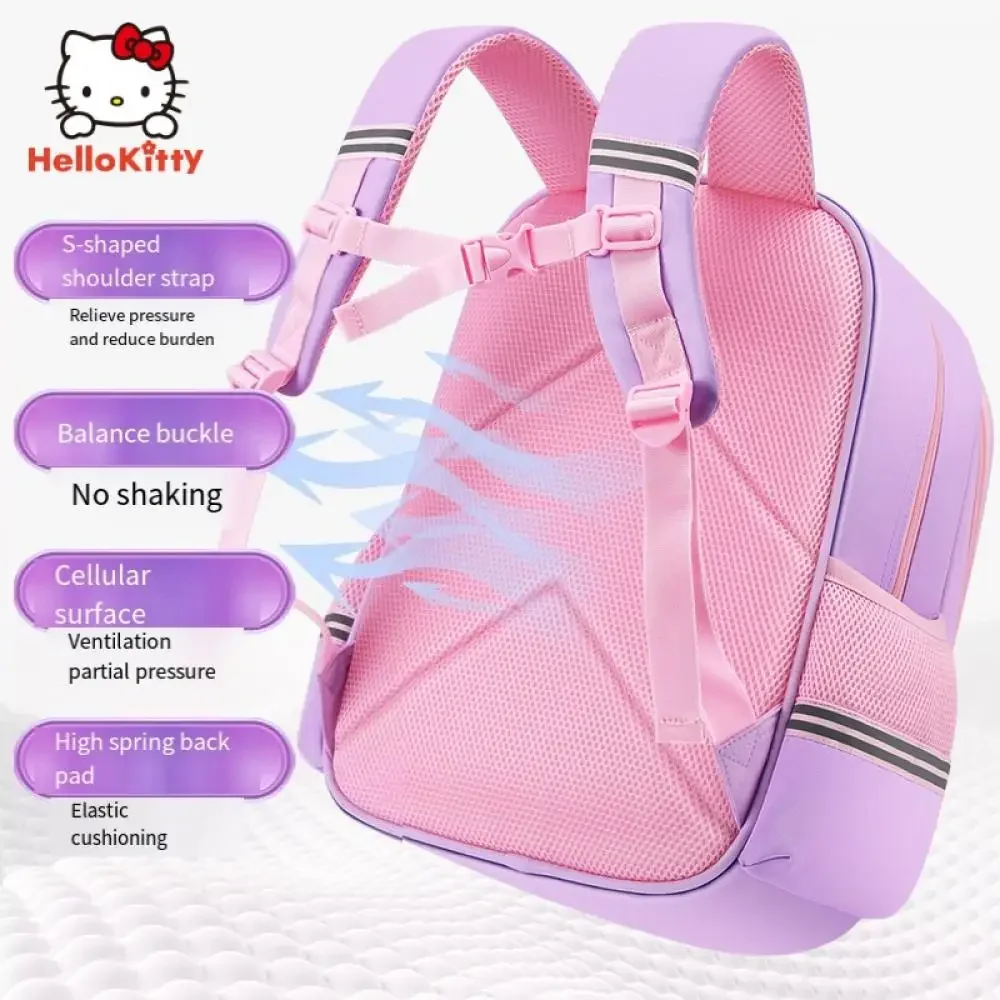 Anime Sanrio Schult asche Grundschule Mädchen Kuromi Kinder Belastung Reduzierung Wirbelsäulen schutz Rucksack Kawaii Schul rucksack Geschenk