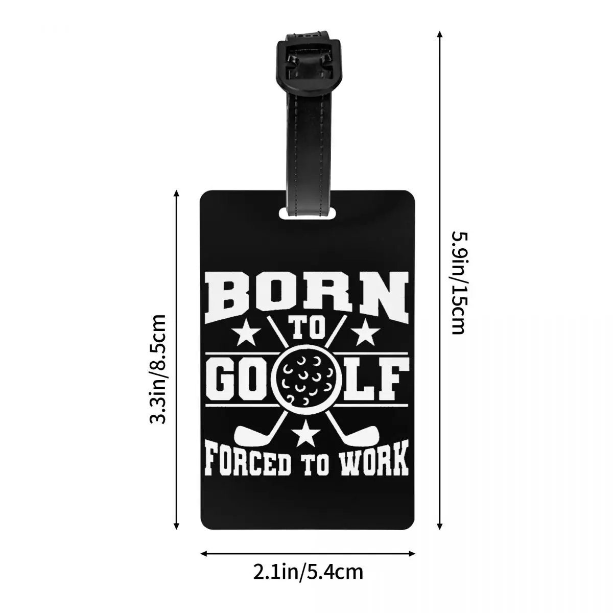 Born to Golf Forced to Work Étiquette de bagage pour valises, couverture de confidentialité, carte d'identité nominative