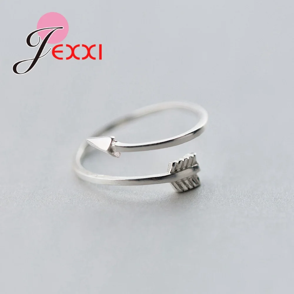 Attractive Arrow Ring Fashion 925 Sterling Silver Color Rings for Women Adjustable Engagement Wedding Gift Jewelry Dropshipping