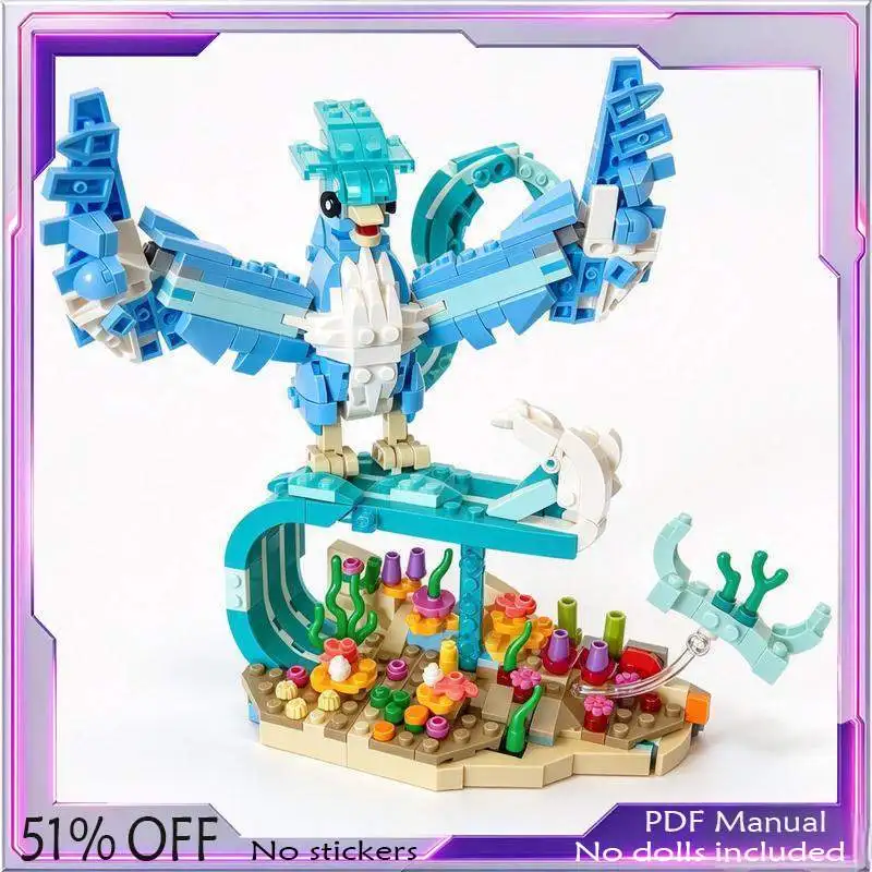 466PCS MOC Legendary Ice Bird And Ancient Shell Beast Building Blocks Model Custom Puzzle DIY Assembly Educational Toy Gift
