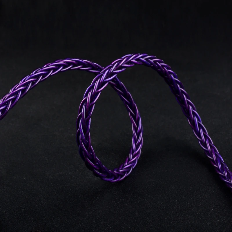 NiceHCK – câble Audio violet 8 brins, fil d\'écouteurs en cuivre FURUKAWA 3.5/2.5/4.4mm MMCX/0.78mm, 2 broches pour M5 Zetian Wu