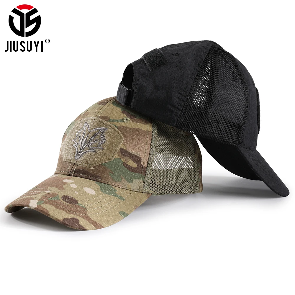 Men Tactical Baseball Caps Camo Hat Hip Pop Snapback Hiking Camping Working Cycling Shooting Sun Visors Hats