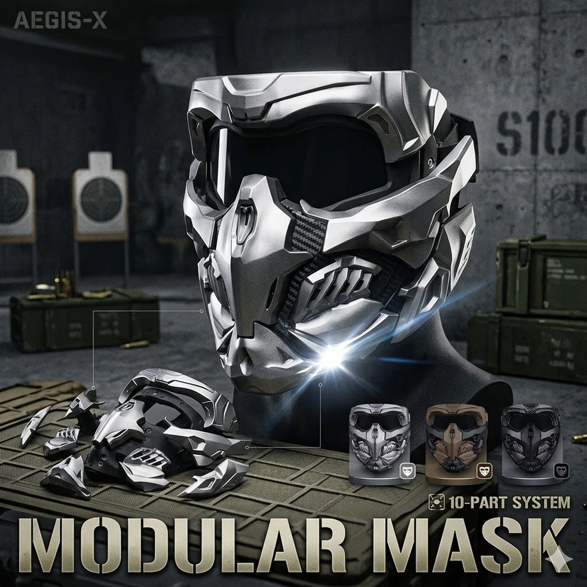 

Tactical Airsoft Mask Magnetic Modular Full Face Goggles Carbon Fiber Military Mask for Paintball Shooting Hunting Movie Props