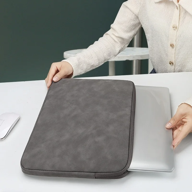 PU Leather Laptop Sleeve Case 13.3-15.6 Inch Shockproof Protective Bag for MacBook Air Pro