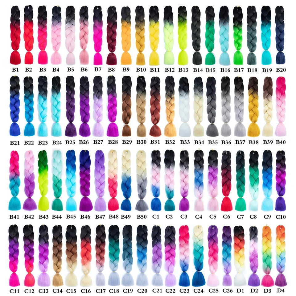Trenzas jumbo de 24 pulgadas, extensiones de cabello sintético para trenzar, color ombre afro kanekalon para niños 6