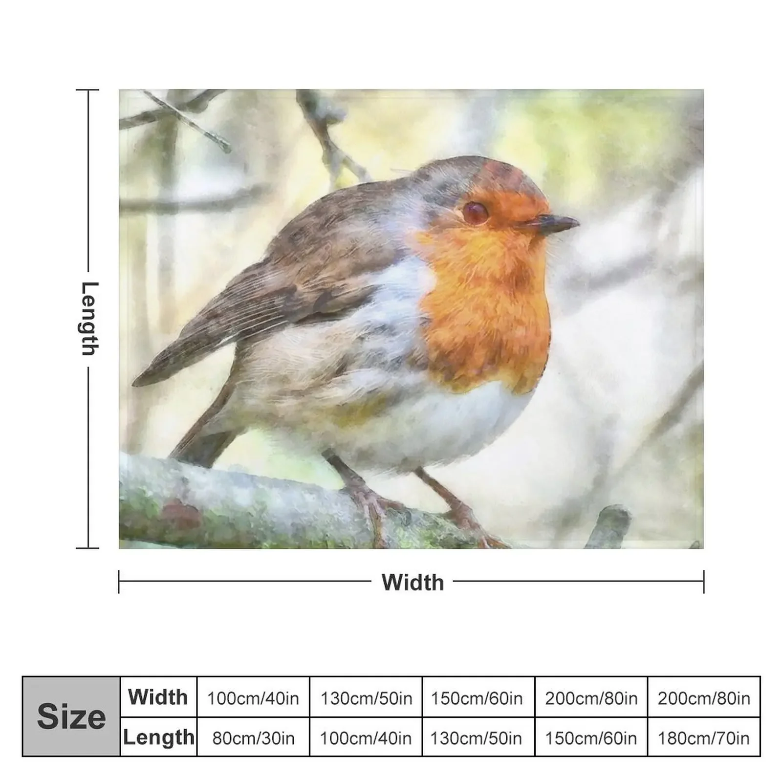 Christmas Robin Redbreast Winter Watercolor Throw Blanket Blankets Sofas Of Decoration warm winter Thermals For Travel Blankets