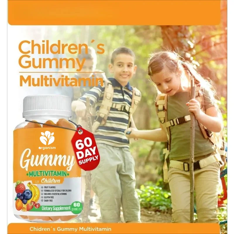All natural children's gummies with multiple vitamins for immune health support, 60 gummies