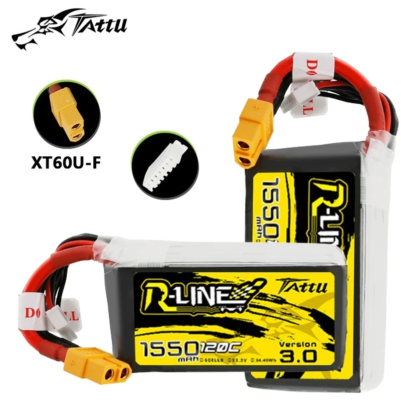 

Upgrade TATTU R-LINE 3.0 120C 6S 1550mAh 22.2V Lipo Battery For RC Helicopter Quadcopter FPV Racing Drone Parts 22.2V BATTERY