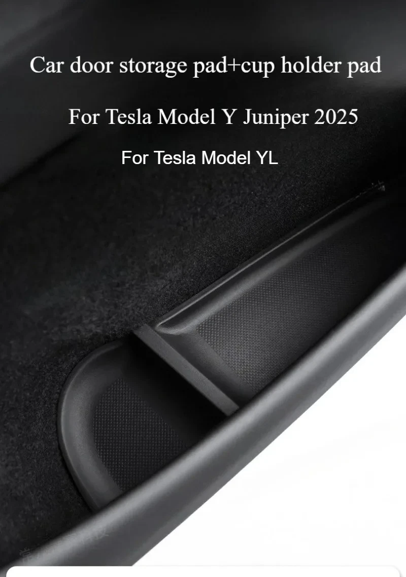 Für Tesla Model Y Juniper/YL Autotür-Aufbewahrungsmatte 5 Stück TPE Mittelkonsole Getränkehalter-Matte Organizer-Ablage Auto-Zubehör – Detail 1