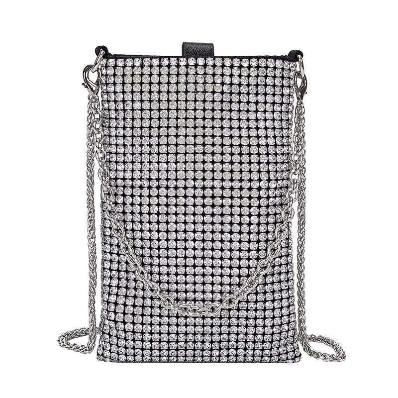 

2025 New Style Mini Design Diamond-Encrusted Handbag for Women, Luxury Single-Shoulder Bag with Full Diamonds, Trendy Water Diam
