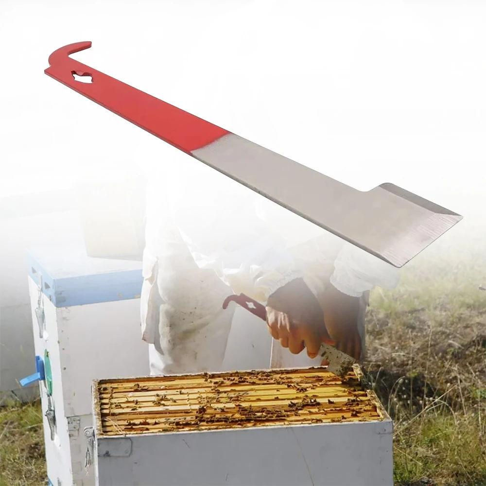 2PCS 27cm Apiculture Stainless Steel Frame Lifter and Scraper J Shape Hook Hive Tool Hook Pry Bar Beekeeping Equipment