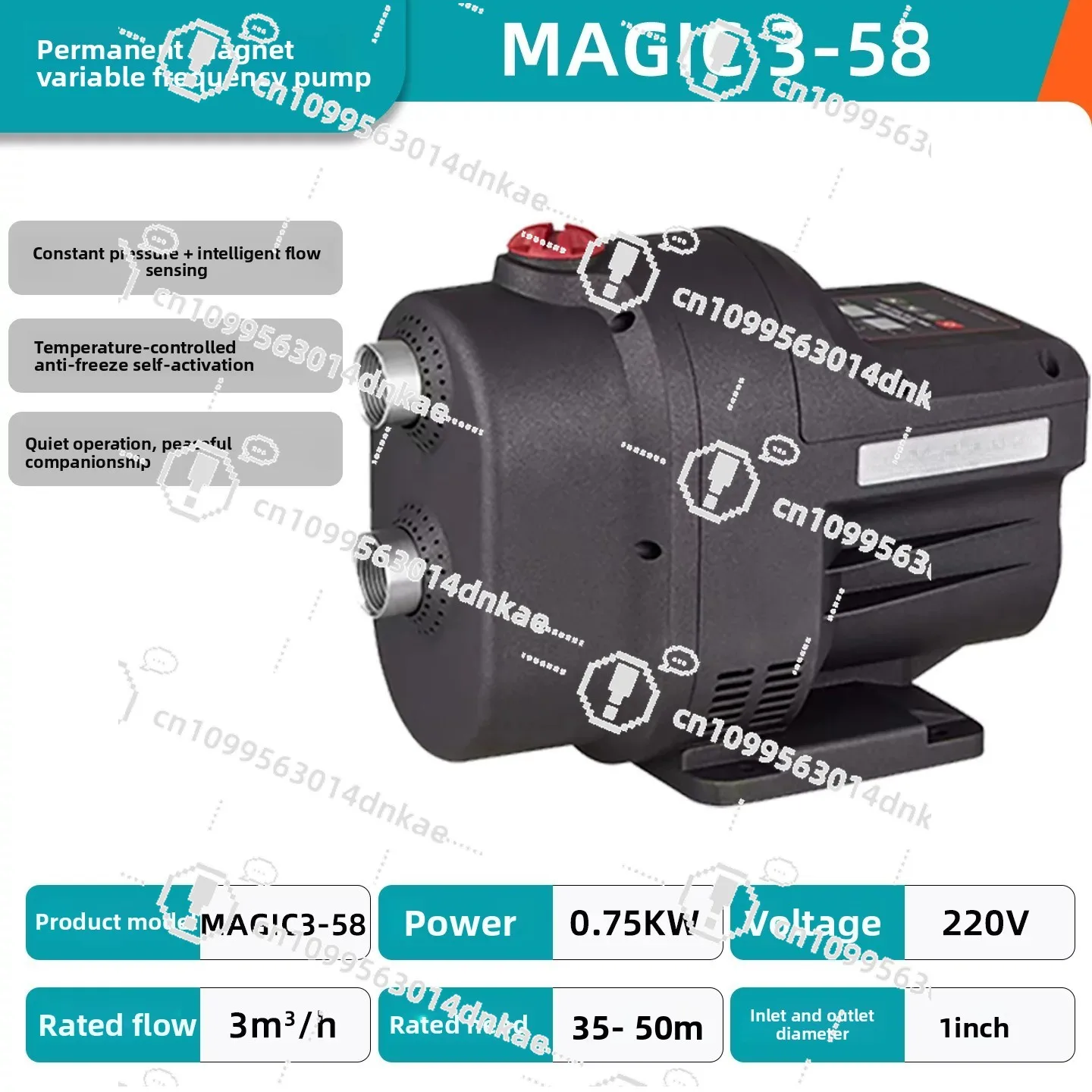 Stainless Steel Variable Frequency Booster Pump Automatic Constant Pressure Water Pump Household Silent Automatic Intelligent