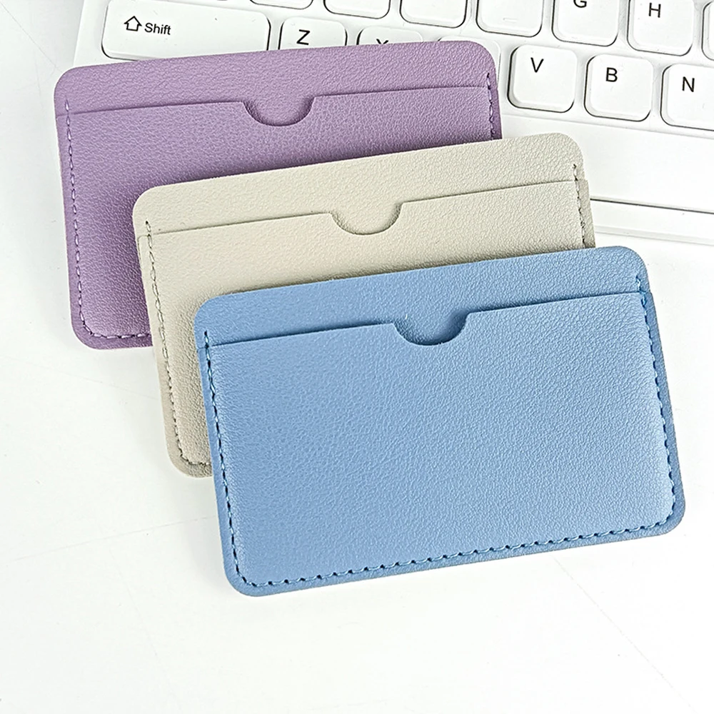 Pu Leather Card Holder Ultra-Slim Bank Card Holder Small Wallet Smooth Texture Credit Card Case For Bank Cards Id Cards Pockets