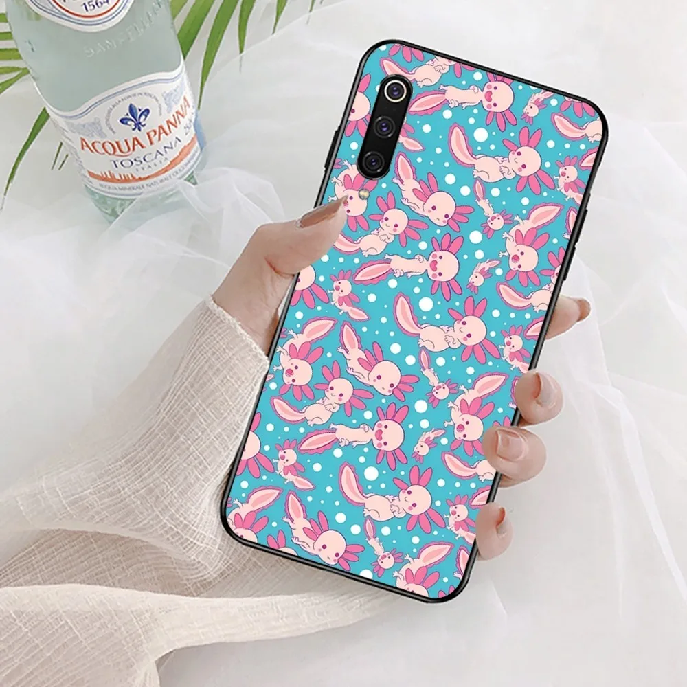 Cartoon axolotl cute Phone Case For Xiaomi Mi 5X 8 9 10 11 12 lite pro 10T PocoX3pro PocoM3 Note 10 pro lite